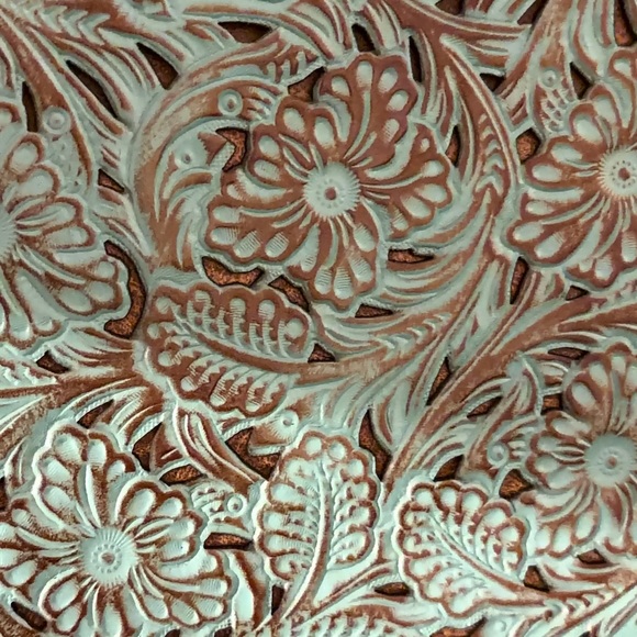 Brown and Turquoise Fringe Crossbody Bag - Picture 2 of 4